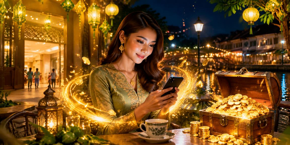 User in Ipoh enjoying live matches online during Hari Raya celebrations